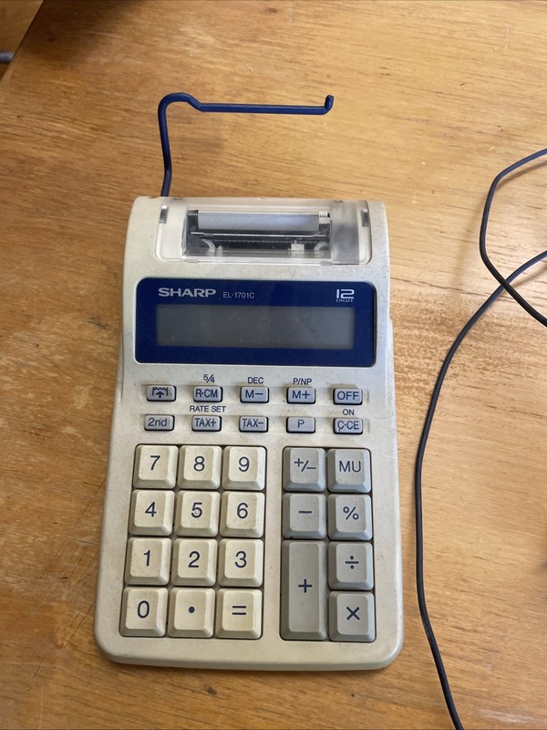 Sharp EL-1701C 12 Digit Desk Top Printing Calculator - Vintage