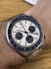 Bulova Mens Archive Series Chronograph Silver Stainless Steel Watch 44 MM 98K112