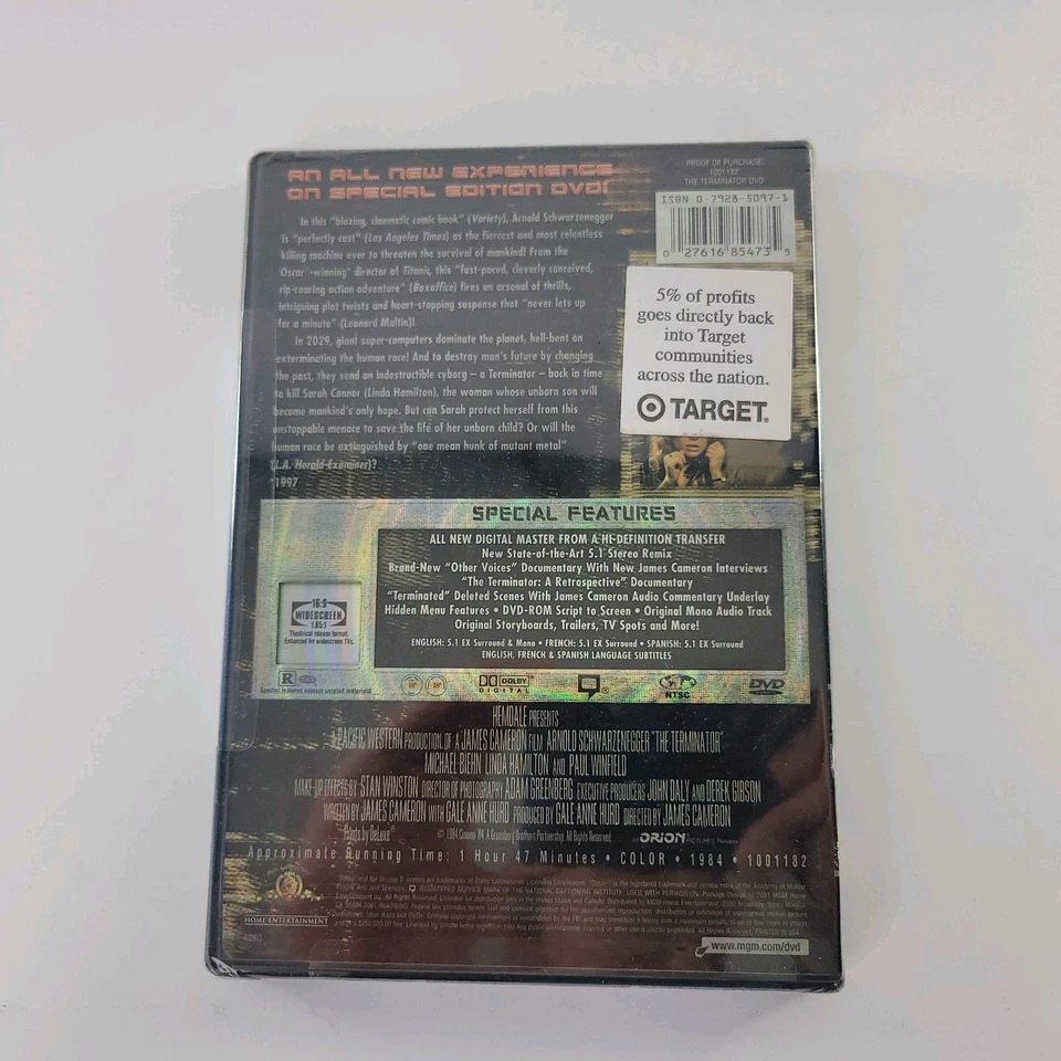 The Terminator (DVD, 1984, Special Edition) Arnold Schwarzenegger New Sealed - Image 2 of 4