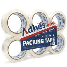ADHES Super Clear Packing Tape, 6 Rolls x 1.88 1.88in x 55yd x 2.7mil, clear