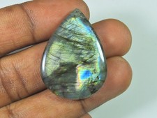 25X35MM Natural Labradorite Pink Purple Flashy Pear Cabochon Loose Gemstone