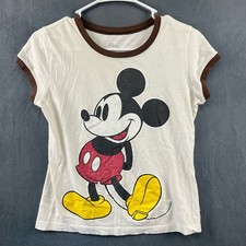Disney Mickey Mouse Retro Trimmed Graphic Paint Girls' Medium Shirt Comfy Retro