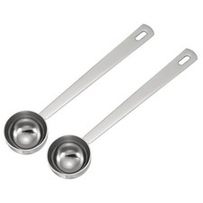2Pcs Measuring Spoon, 10ml Long Handle Table Scoop Teaspoon, Silver