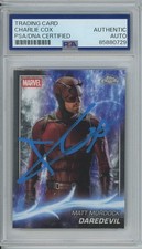 CHARLIE COX DAREDEVIL SIGNED CARD MATT MURDOCK SLABBED TOPPS CHROME PSA/DNA 175