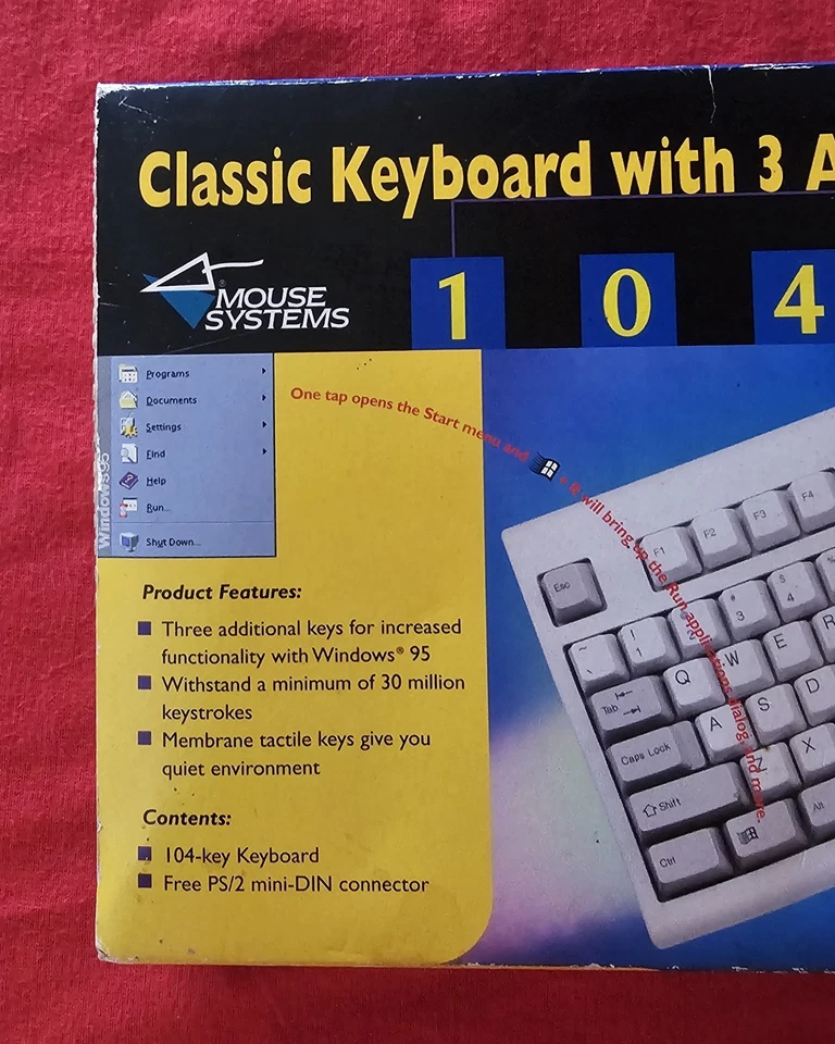 Mouse Systems 104 Key Keyboard KWD-203 Vintage AT PS/2 New In Box - Image 2 of 4