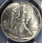 1942 50C Walking Liberty Half Dollar PCGS MS66 Gem+ Feature Detail Field Luster