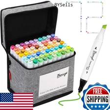 Bianyo 72 Pastel Markers Alcohol Marker Set Dual Tip Art Markers Permanent Ink w