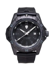ProTek Carbon Dive Watch, Carbon Case/Black Dial/Black Strap, One Size, PT1001