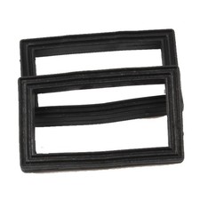 Black Rectangular Rubber Overflow Washer 2 Pack 58 by 35mm for Sink Overflow