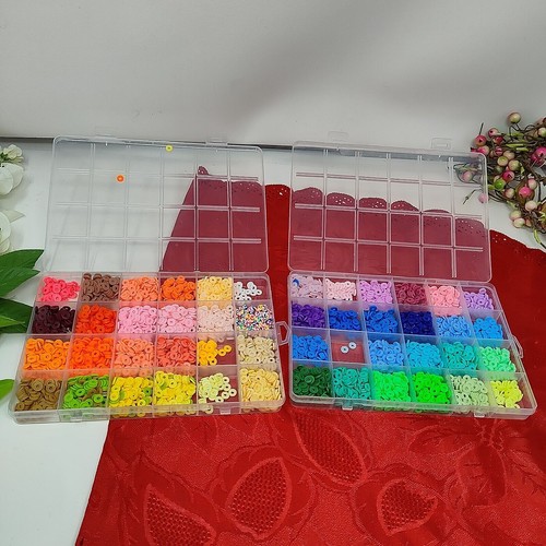 3000+ Clay Beads Bracelet Making 24 Colors Flat Preppy Beads for Friendship