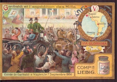 Chromo '' Liebig '' Garibaldi, Einreise nach Neapel