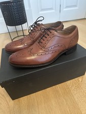 Jasper Conran Leather Brogue Shoes Tan Size 8 Uk