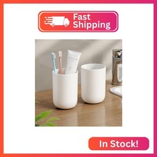 Toothbrush Cup 13oz Reusable Unbreakable Bathroom Tumbler 2 PCS, Easy to Clean P