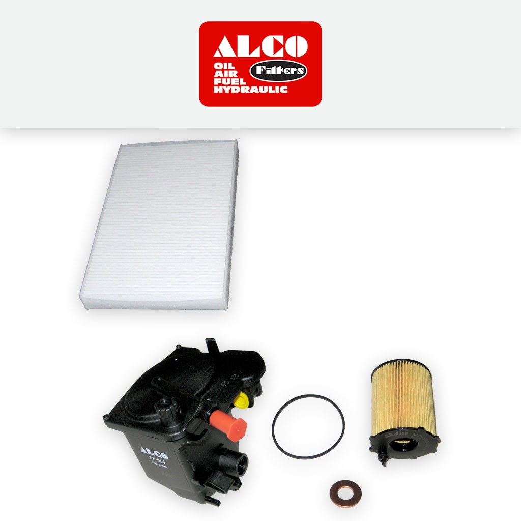 SERVICE KIT for PEUGEOT 307 1.6 HDI ALCO OIL FUEL CABIN FILTERS (2004-2009)