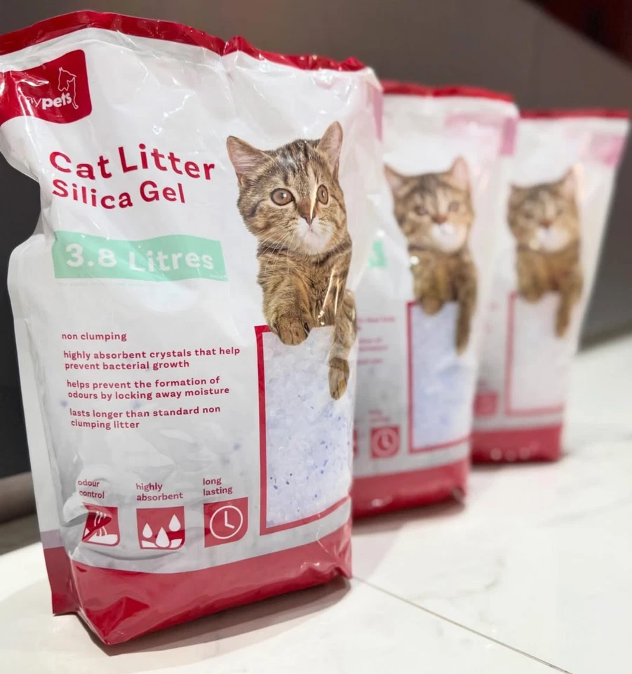 3 x My Pets Silica Crystal Diamonds Gel Non Clumpin Cat Litter 3.8 Litres New