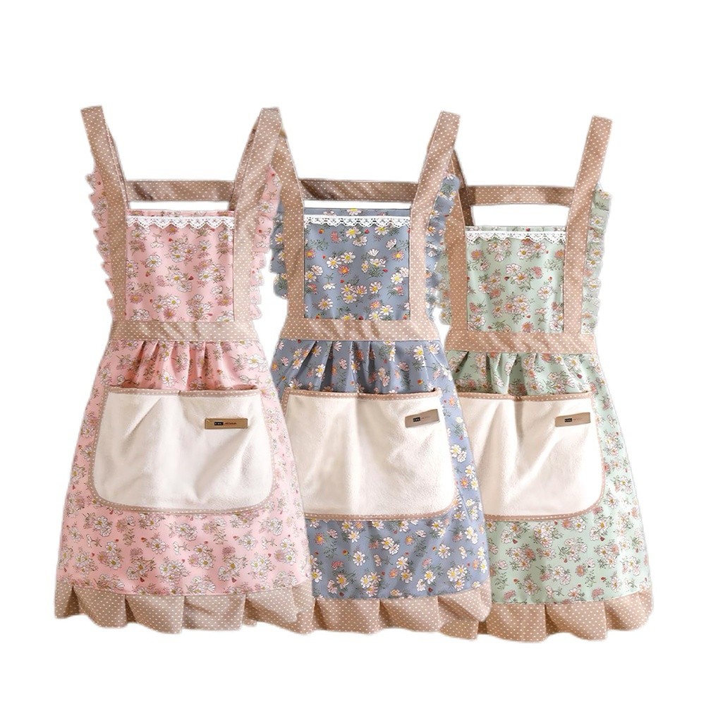 3PCS Aprons for Women with Pockets Floral Kitchen Cooking Aprons J3P46801