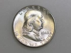 1948-D 50C FRANKLIN SILVER HALF DOLLAR GEM BU