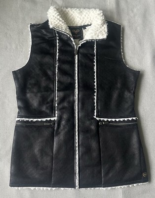 Wolly Bully Wear Route 66 Vest in Black Shade New Small Faux Sherpa