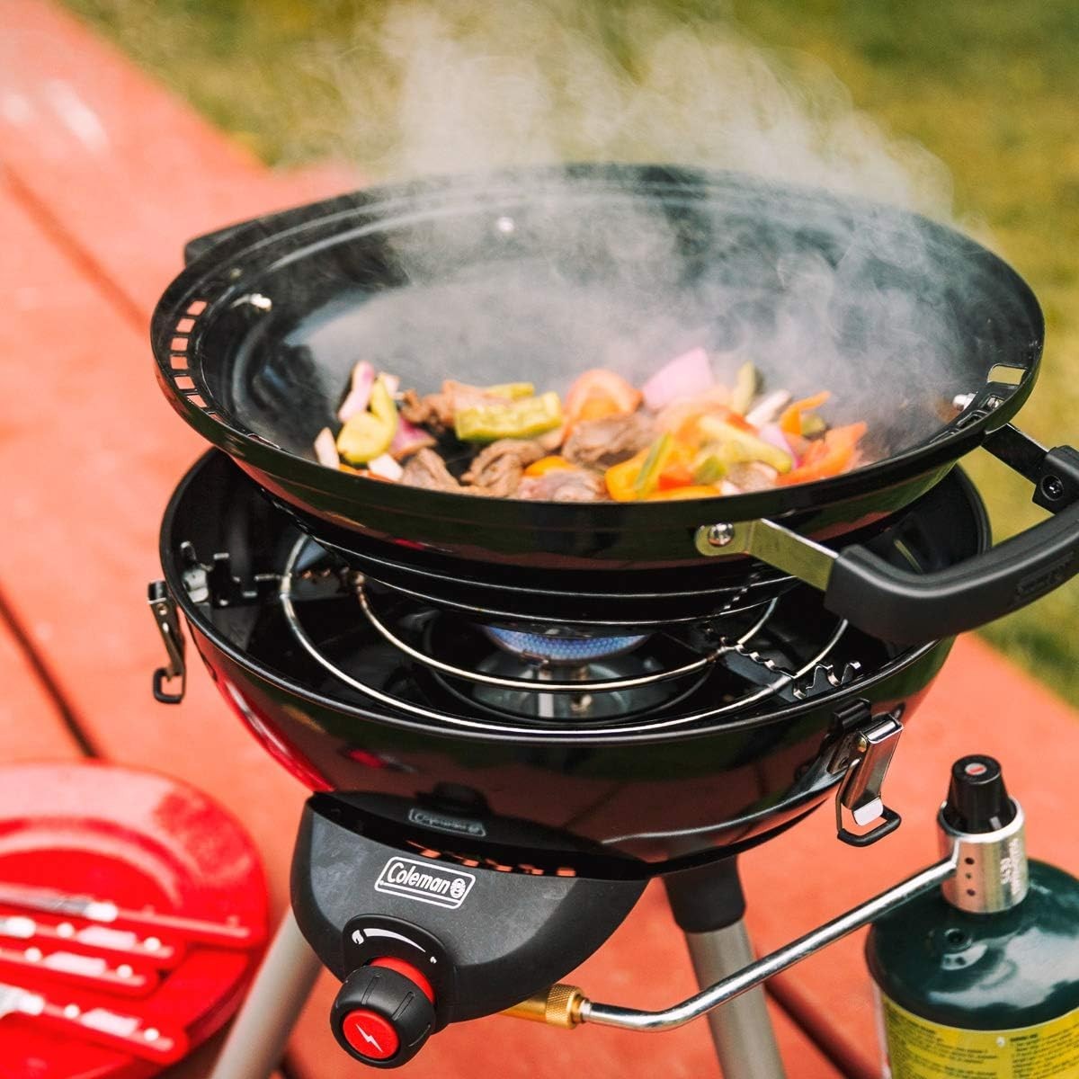 Coleman Gas Camping Stove 4 in 1 Portable Propane Cooking System