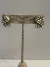 David Yurman Two-Tone Cable Twist 14kt YG  and 925 SS Omega back Earrings 