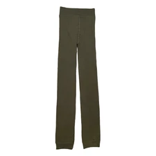 H by Halston Faux Fur Lined Ultra Soft Leggings Green Seamless Footless S/M