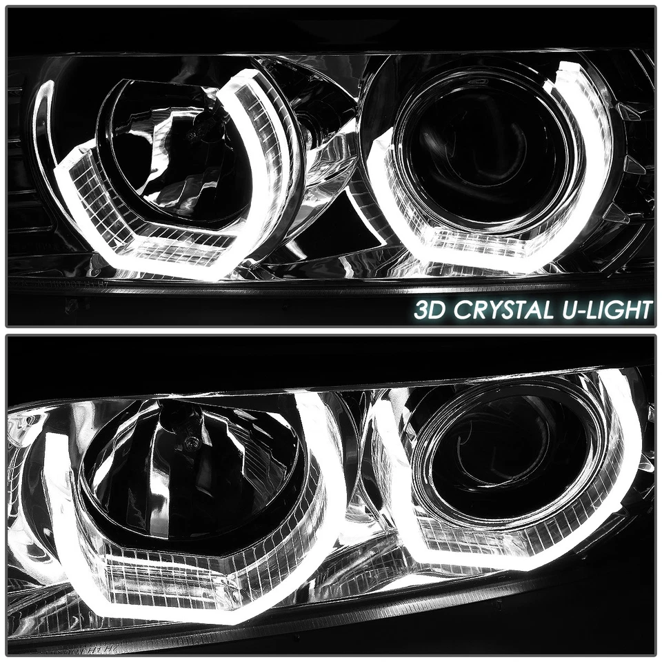 [DUAL LED U-HALO]PARA 96-03 BMW E39 SERIE 5 CROMO PROYECTOR FARO FARO Foto 3 de 4