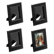 2 x 3 Picture Frame, 4 Pcs Mini Plastic Photo Frame, Black