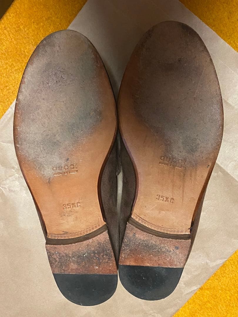 Gucci Horsebit Loafers Gold Hardware Brown Suede Size 35.5 About US 5.5 Women thumbnail 18