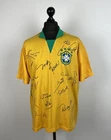 Retro style Brazil National Team football print signed shirt #11 Romario Size XL
