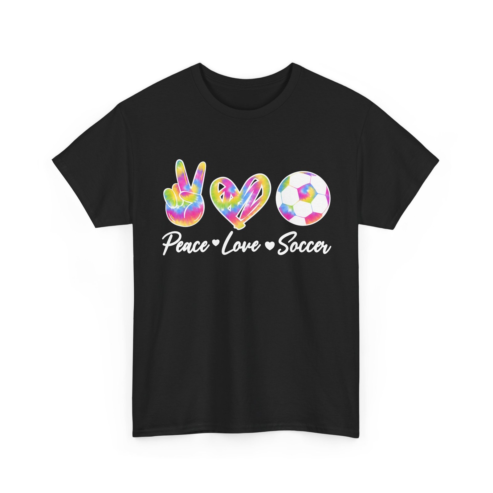 Peace Love Soccer T-Shirt, Soccer Players Sports Lovers Women Men Tie Dye Shirt