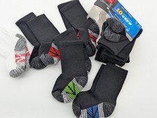 Hanes Boys Crew Socks 8 Pair Black Cushion Breathable Value Pack S/P 4.5  8.5