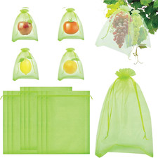 Fruit Protection Bags, RIFNY 100 Pcs 6 X 8 Inch Green Mesh Fruit Netting Bag for
