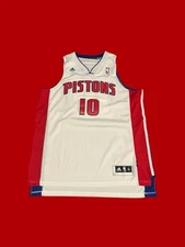 Greg Monroe Detroit Pistons White Adidas “Mr. D” Patch VTG Authentic Jersey XL