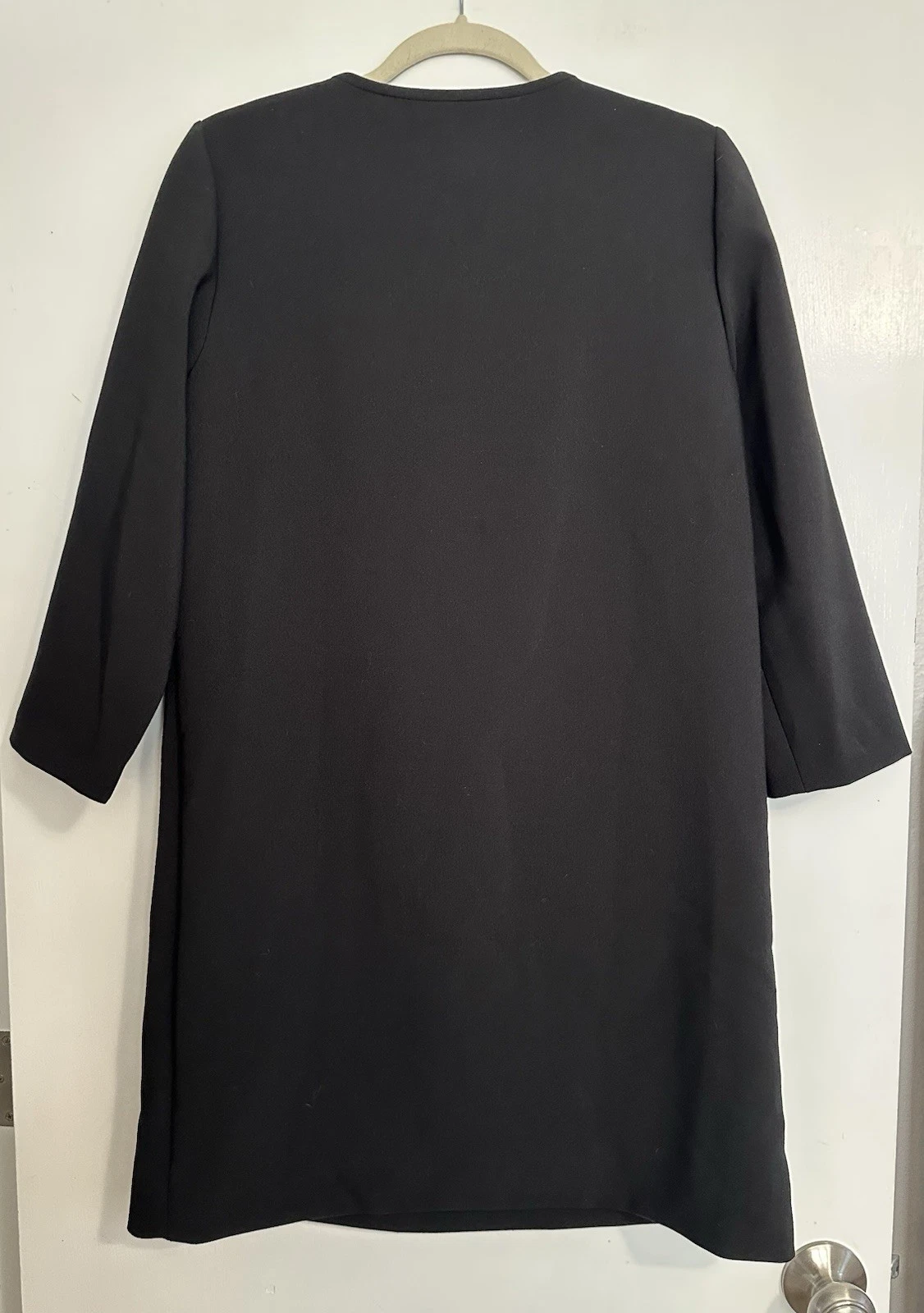 Abito Kate Spade New York nero ponte con volant taglia 10