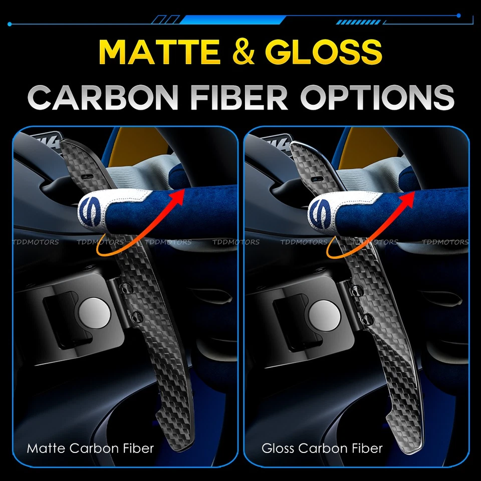 Real Carbon Fiber Magnetic Paddle Shifters for Steering wheel S4 S5 5RS3 S3 A3 - Image 3 of 4