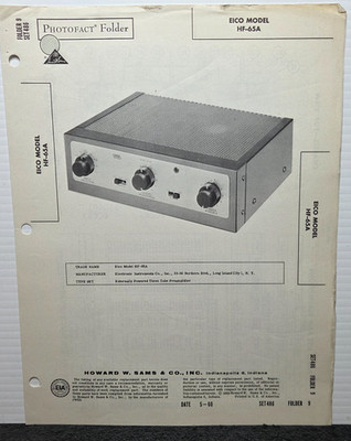 SAMS PHOTOFACT SERVICE MANUAL 486-9 EICO MODEL HF-65A