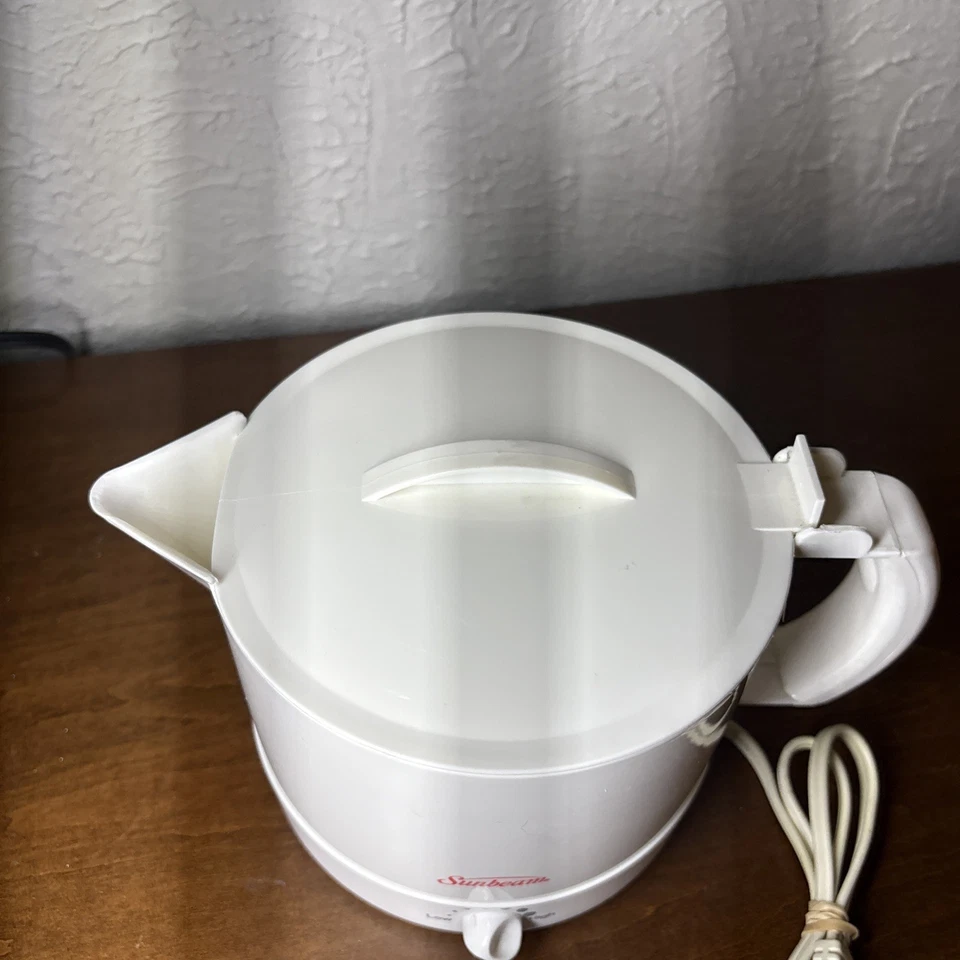 Sunbeam Hot Pot Express Eléctrico Ajustable Calor Blanco 32 Onzas Probado Funcionamiento Foto 4 de 4