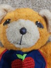 Vintage Fisher Price  Orange Freddy Teddy Bear w/ Squeaker Apple Bib - 1975  VGC — photo 2