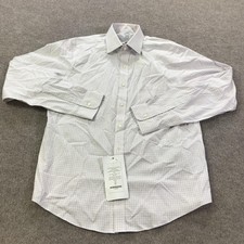 Brooks Brothers Shirt Mens 15.5-36 Blue Orange Check Non Iron Stretch Supima