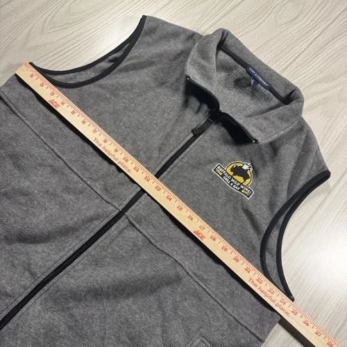 Buffalo Wild Wings Full Zip Fleece Vest Mens XL Gray Logo Port & Co Workwear EUC image 9