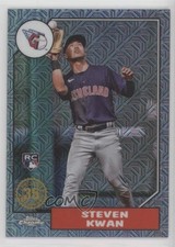 2022 Update 1987 Topps Chrome Silver Pack Series Mojo Blue /150 Steven Kwan 19n6