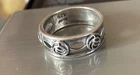 Vintage Silver 925 Mackintosh Ring Size 8 mm Wide Band ring UK S 3.6g