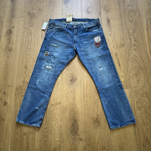 Polo Ralph Lauren Jeans Hose Sullivan Slim Patchwork Sportsman Distressed 40/32