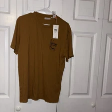 Rhythm Shirt Men’s Medium Brown Vintage Surf Essentials Siesta Tee Beach Summer