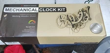 Mechanical clock kit working wooden model 