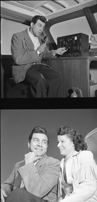 LMP104-207 1952 Mario + Betty Lanza Lake Mead Celebs Orig 2x5 Film Transparency