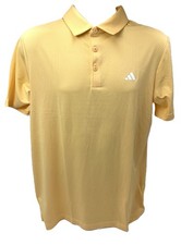 60 Adidas Men's Performance Textured Polo - White/Semi Ice Tange - Medium - New