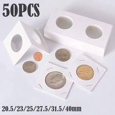 50PCS Paper Display Cardboard Coin Holder Clip Case Storage Flips Card for Colle