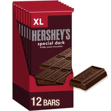 HERSHEY'S SPECIAL DARK Mildly Sweet Chocolate XL, Candy Bars, 4.25 Oz 16 Pieces