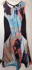 Mossimo Women's Multicolored Fit & Flare Geo print Sleeveless Dress Size M